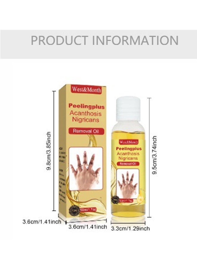 West&Month - Peeling Plus-Acanthosis NigricansRremoval Oil,Dark Spot Corrector Oil, Acanthosis Nigricans Treatment For Dark Knuckle Finger Elbow And Knee Removal 50ML - Image 1