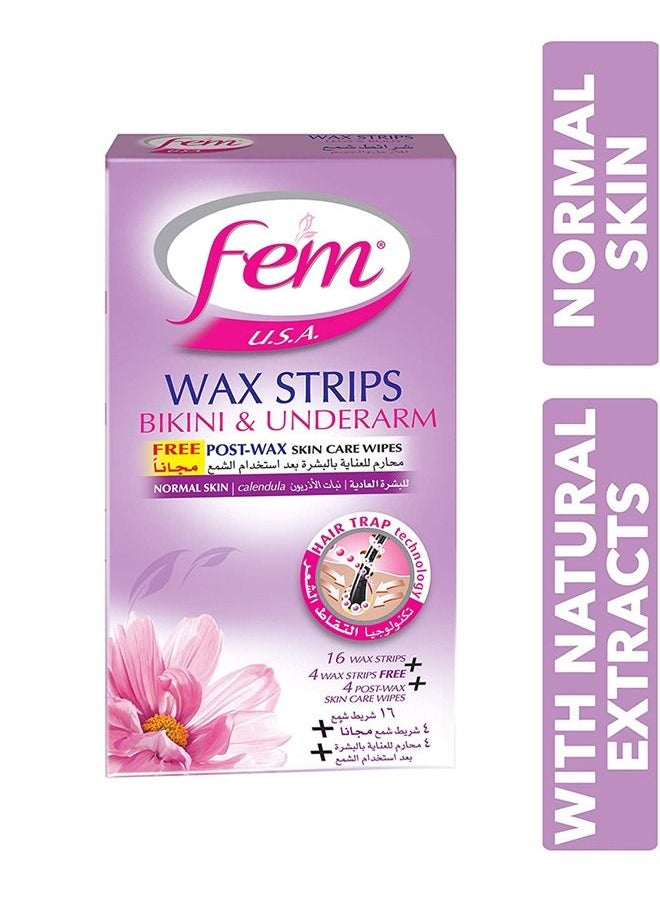 FEM USA Wax Strips for Bikini and Underarms | Enriched with Calendula - 20 strips With Post-wax skin wipes - pzsku/Z5955A52FA5DFC4F6CC4BZ/45/_/1679662173/891723a5-43e9-4c4c-90b0-e1bbd4cf211f