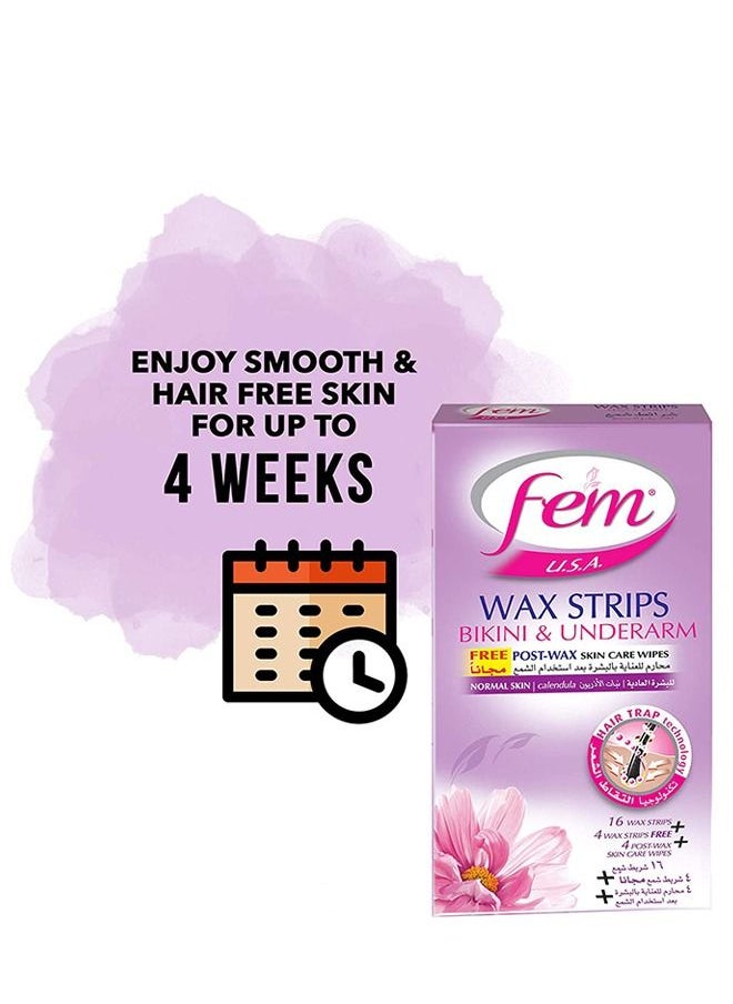 FEM USA Wax Strips for Bikini and Underarms | Enriched with Calendula - 20 strips With Post-wax skin wipes - pzsku/Z5955A52FA5DFC4F6CC4BZ/45/_/1679662205/df014bfc-7578-438e-9a95-da5cf1359178