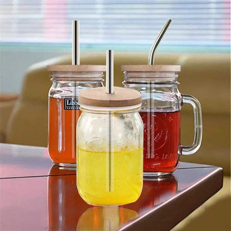 TOUSHI 4 Pack 86mm Wide Mouth Bamboo Mason Jar Lids with Straw Hole Reusable Bamboo Caps Leak-Proof Glass Canning Drinking Storage Jars Lid - Image 4