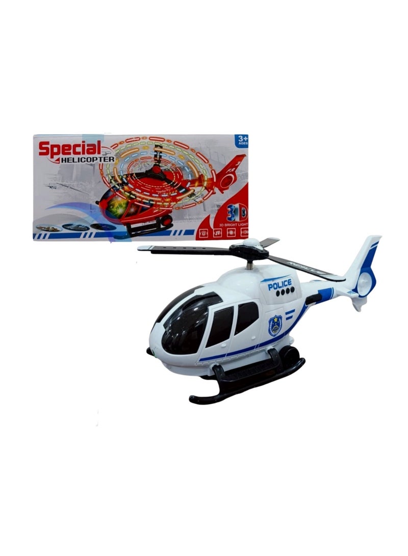 طائرة هليكوبتر بلاستيكية مع ضوء ساطع للأطفال