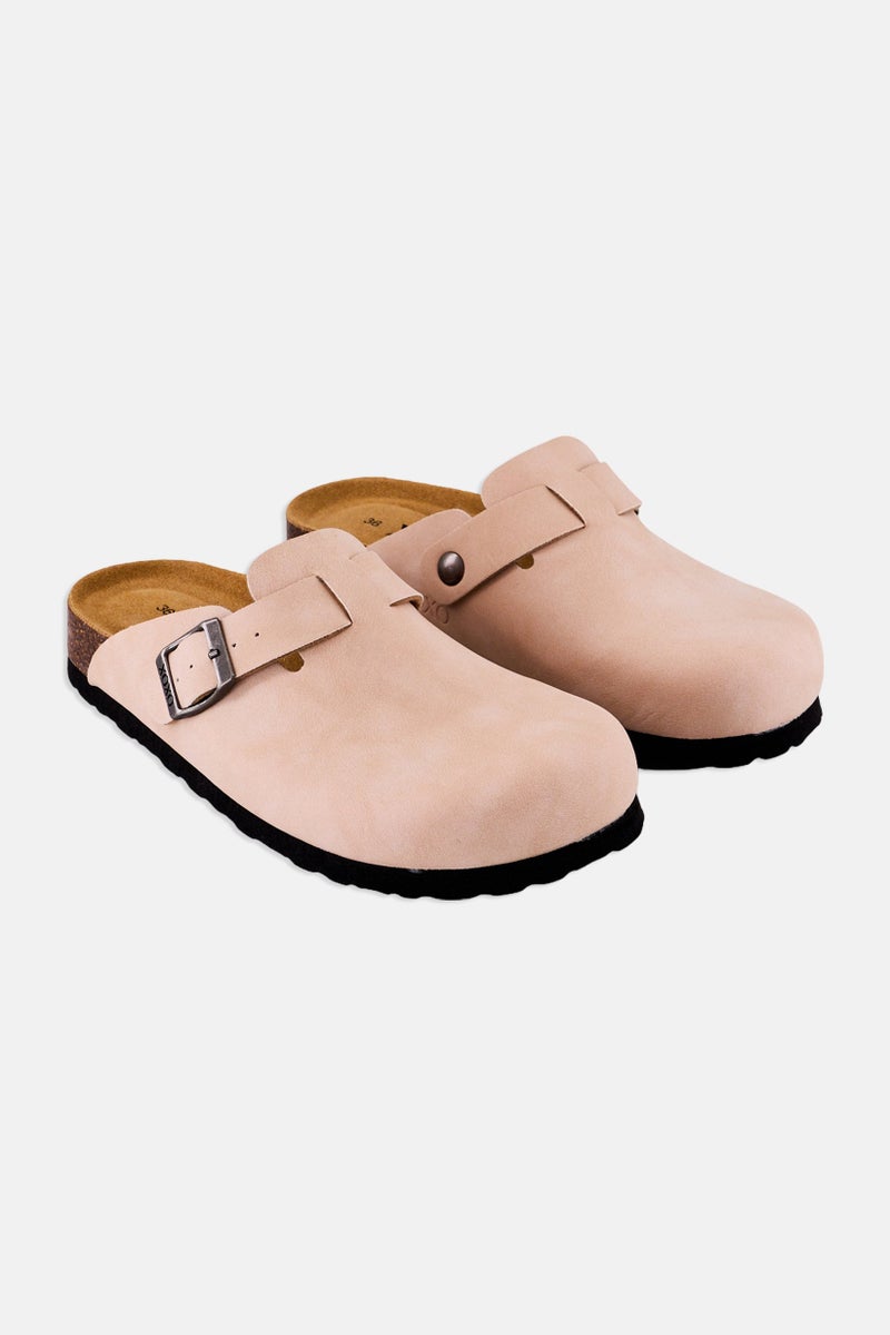XOXO Women Leather Upper Slip On Clogs, Pink - Image 1