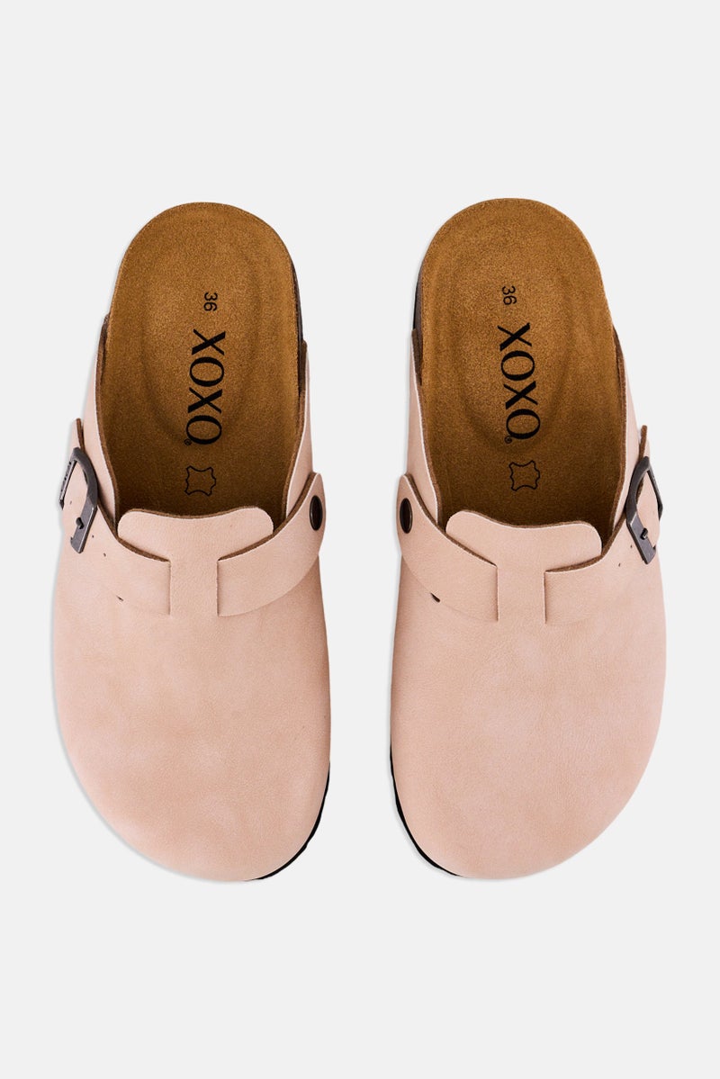 XOXO Women Leather Upper Slip On Clogs, Pink - Image 4