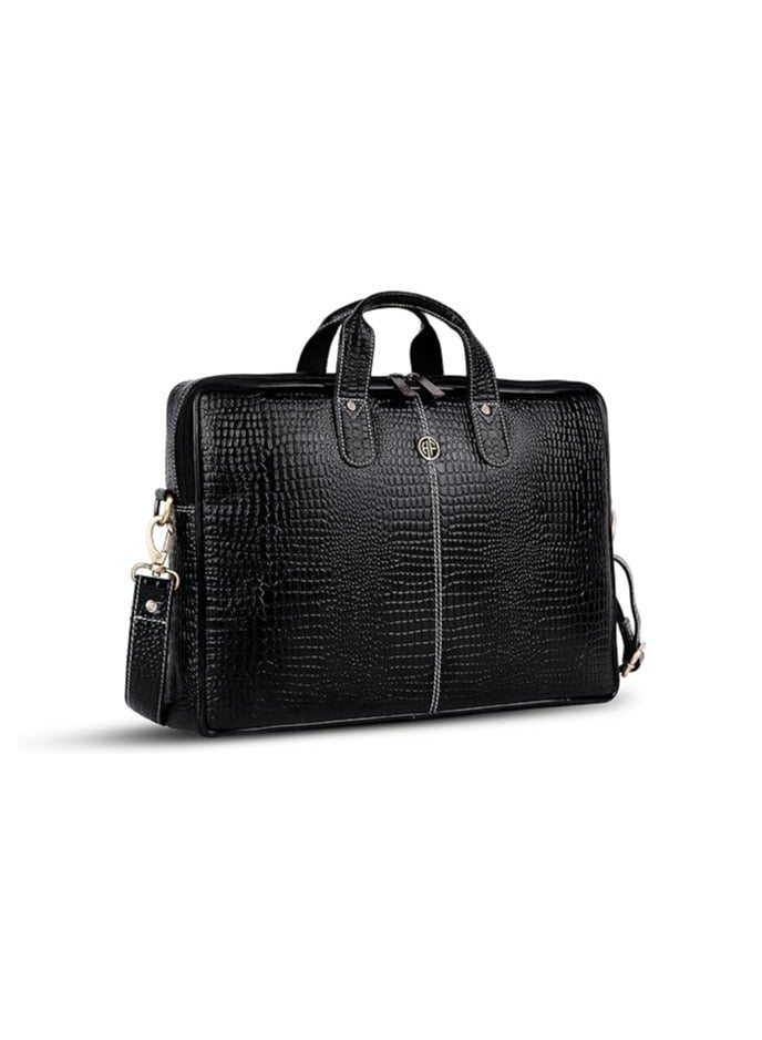 HAMMONDS FLYCATCHER Leather Office Bag for Men - 15.6 Inch Laptop Bag, Professional Leather Bag for Men - Adjustable Straps and Multiple Compartments - Image 1