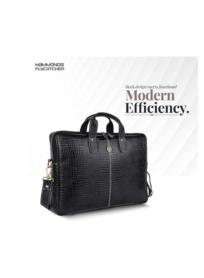 HAMMONDS FLYCATCHER Leather Office Bag for Men - 15.6 Inch Laptop Bag, Professional Leather Bag for Men - Adjustable Straps and Multiple Compartments - Image 2