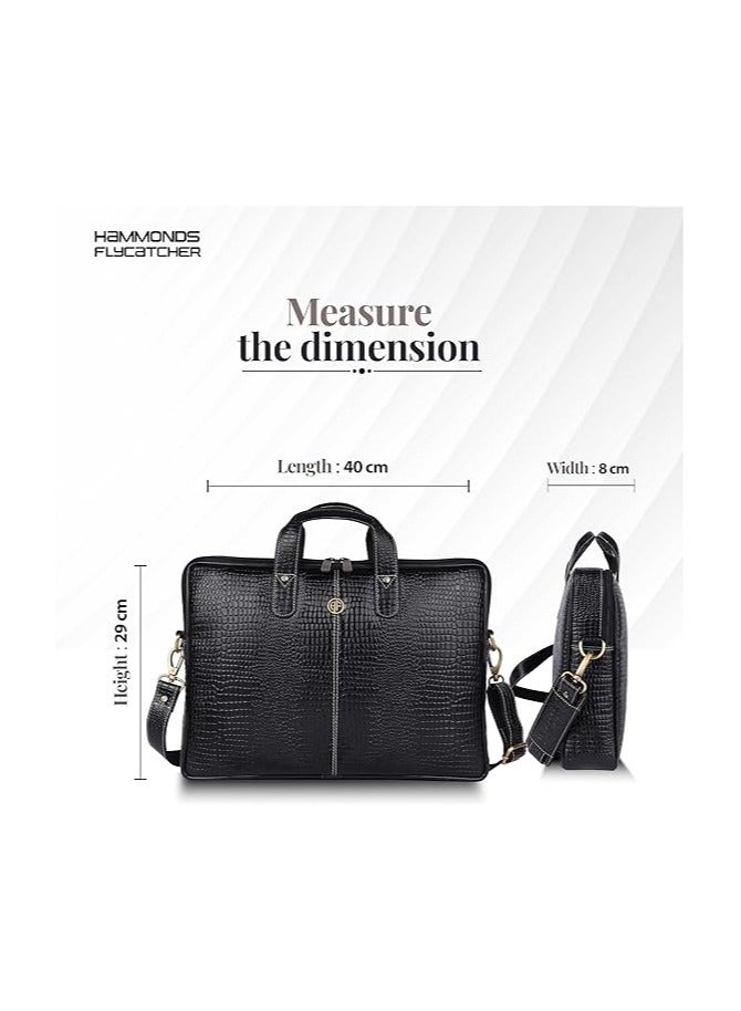 HAMMONDS FLYCATCHER Leather Office Bag for Men - 15.6 Inch Laptop Bag, Professional Leather Bag for Men - Adjustable Straps and Multiple Compartments - Image 4