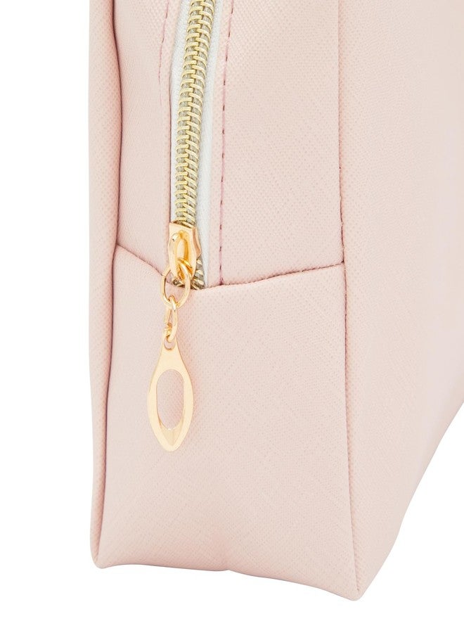 جلامليلي مجموعة حقائب مكياج من الجلد الصناعي من Glamlily، ثلاث حقائب سفر بسحاب، حقائب مستحضرات تجميل (3 ألوان محايدة) - Image 5