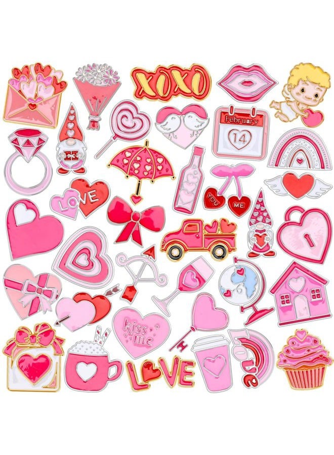 DTOFOOT 36 PCS Cute Enamel Brooch Bulk Mixed Label Badges for Women Girls DIY Brooch Pins for Clothes Bags Backpack Jewelry Hat Jacket Decoration, Small, Metal, no gemstone - Image 1