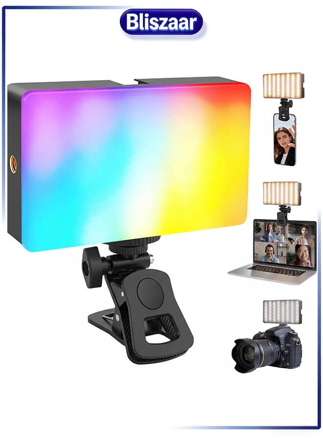 بليزار إضاءة تصوير سيلفي للهاتف RGB بـ 138 لمبة LED، إضاءة كاميرا ألوان كاملة 360 درجة مع مشبك، قابلة للشحن 180 دقيقة لتسجيل الفيديو/آيفون/تيك توك/المكياج/سناب شات - Image 1