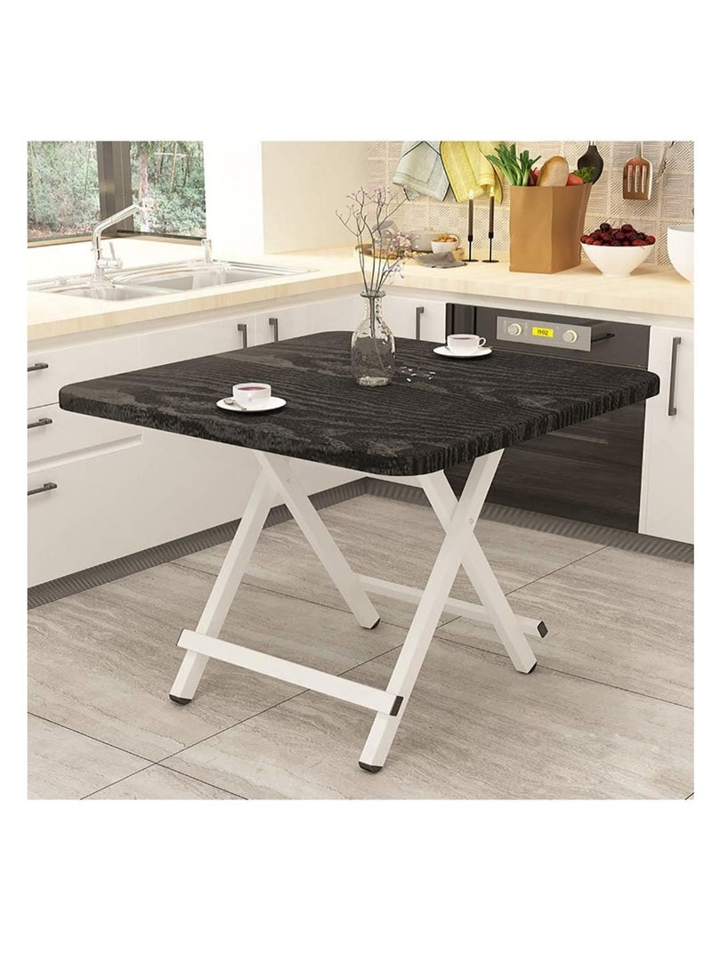 Generic Square Dining Table 4-Seater Office Dining Room Home Furniture Wooden Modern Kitchen Folding Table (Black wood grain(60 * 60 * 55cm))  - Image 4