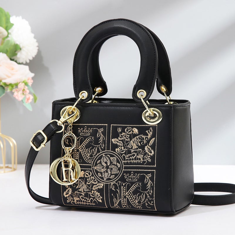 Bag Women'S New Embroidered Hand Carrying Macaron Light Luxury Small Square Bag Elegant Simple Trendy Shoulder Crossbody Bag Handbag - Image 4