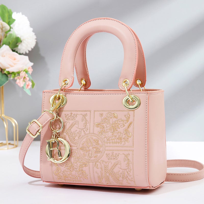 Bag Women'S New Embroidered Hand Carrying Macaron Light Luxury Small Square Bag Elegant Simple Trendy Shoulder Crossbody Bag Handbag - Image 3