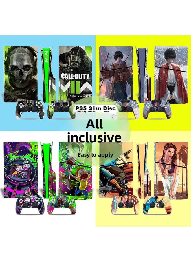 Generic - Straight Hair PS5slim Sticker PS5 Game Console PS5S Optical Drive Version Color Film P5SLIM Full Package Host Film-Color:Remarks Custom Coding Special Shooting Office - Image 1