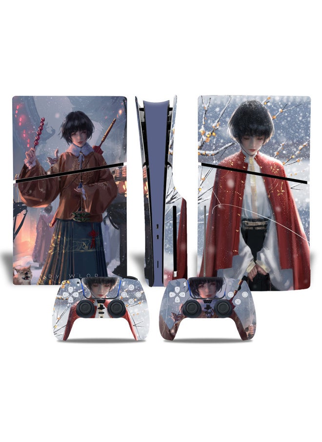 Generic - Straight Hair PS5slim Sticker PS5 Game Console PS5S Optical Drive Version Color Film P5SLIM Full Package Host Film-Color:Remarks Custom Coding Special Shooting Office - Image 1