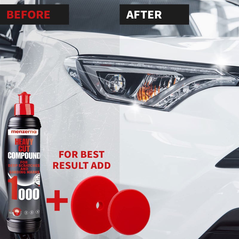 menzerna Heavy Cut Compound 1000" I Abrasive Polishing Compound for Deep Scratches, Sanding Marks, Swirls & Holograms I Buffing and Polishing Compound for Scratch Repair I Silicone Free I 8 fl oz. - Image 4