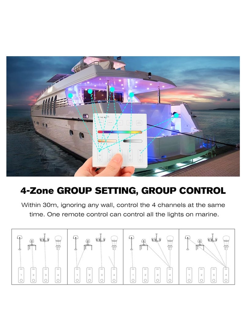 SOLARAE 2.4G RF Wall Mounted Smart Panel Remote Control Matching, Group Control Multiple Devices, Matching with S1 LED Controller, RGBW/RGB/CCT/Dimming 4 Channel, 360° 99ft Wireless Control Distance - Image 5