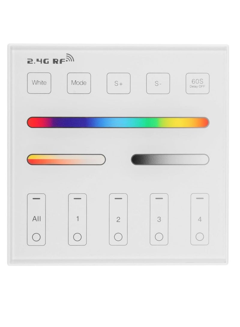 SOLARAE 2.4G RF Wall Mounted Smart Panel Remote Control Matching, Group Control Multiple Devices, Matching with S1 LED Controller, RGBW/RGB/CCT/Dimming 4 Channel, 360° 99ft Wireless Control Distance - Image 1