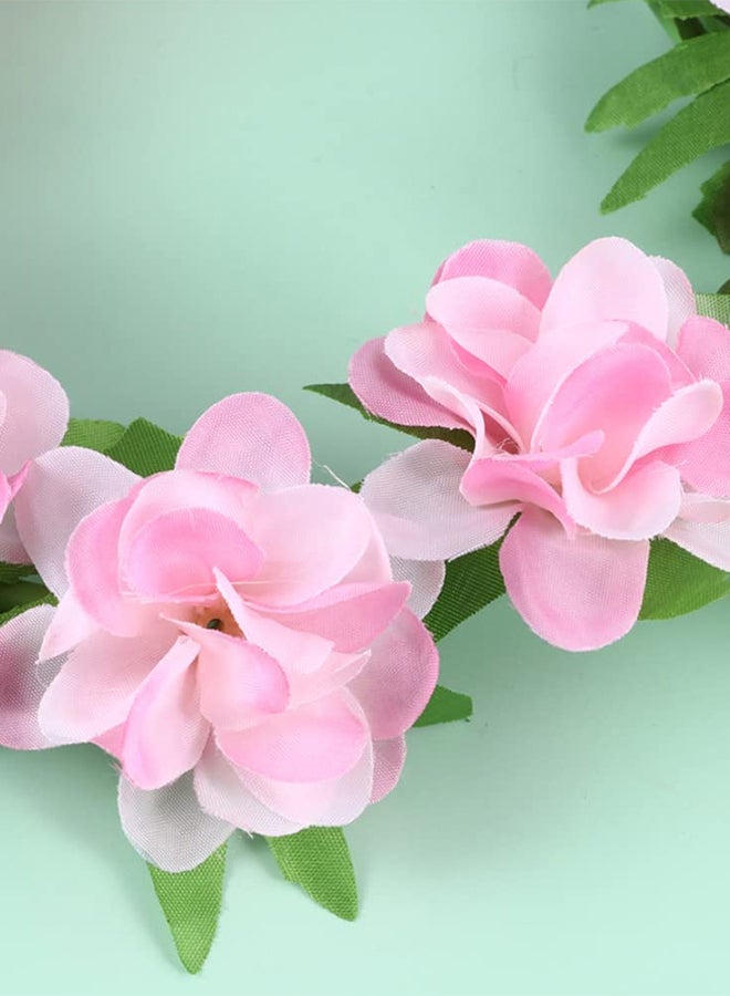 MARGOUN Girls Flower Head Covering Women Bridal Floral Flower Girl Wreath Headpiece Headband for Girls Hair Wreath Flower Headband Headgear Leaf Pink - Image 5