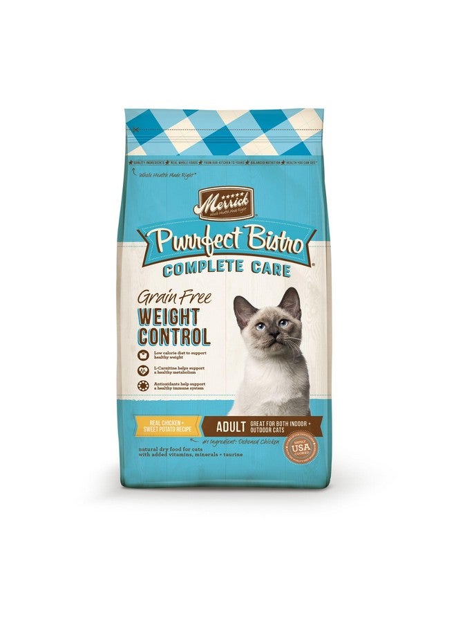 Merrick Purrfect Bistro Grain Free Natural Dry Cat Food For Adult Cats, Complete Care Weight Control Recipe  7 Lb. Bag - Image 1