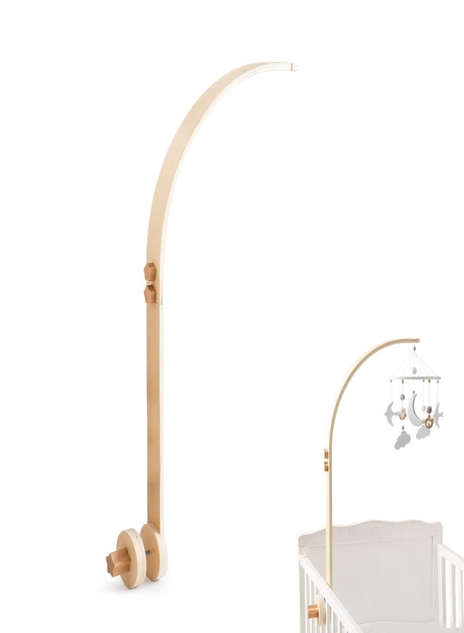 Etucdose Wooden Crib Mobile Arm | Baby Crib Mobile Arm Wooden Holder | Rotatable Adjustable Anti Slip Attachment Clamp for Sturdy Mobile Hanger (Curved Arm) - Image 1