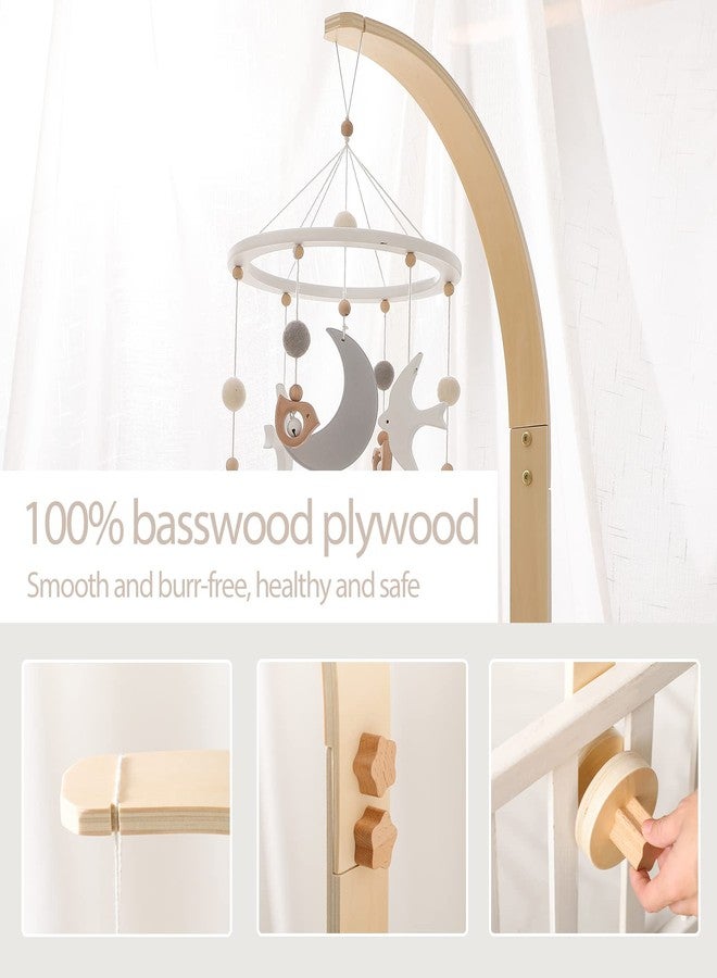 Etucdose Wooden Crib Mobile Arm | Baby Crib Mobile Arm Wooden Holder | Rotatable Adjustable Anti Slip Attachment Clamp for Sturdy Mobile Hanger (Curved Arm) - Image 3