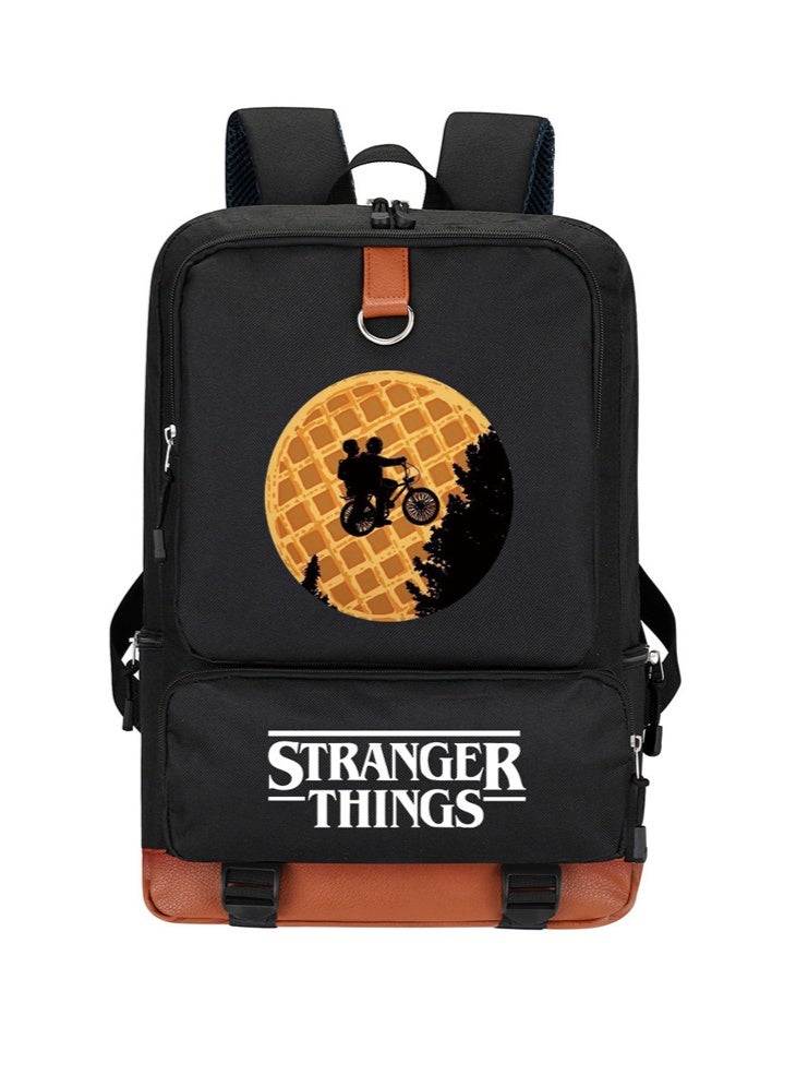 سترانجر ثينكينج حقيبة ظهر مطبوعة Stranger Things كبيرة السعة حقيبة مدرسية خفيفة الوزن للمراهقين والطلاب والمعجبين - Image 1