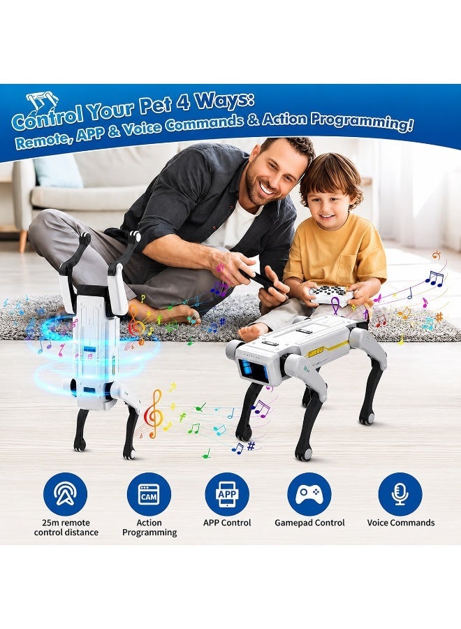 كلب روبوت ذكي تفاعلي - حيوان أليف بتقنية STEM مع التحكم الصوتي، أكثر من 30 حركة ووظيفة، برمجة عبر التطبيق، تصميم متين للأطفال من عمر 6 سنوات فأكثر (متوافق مع iOS وAndroid) - Image 5