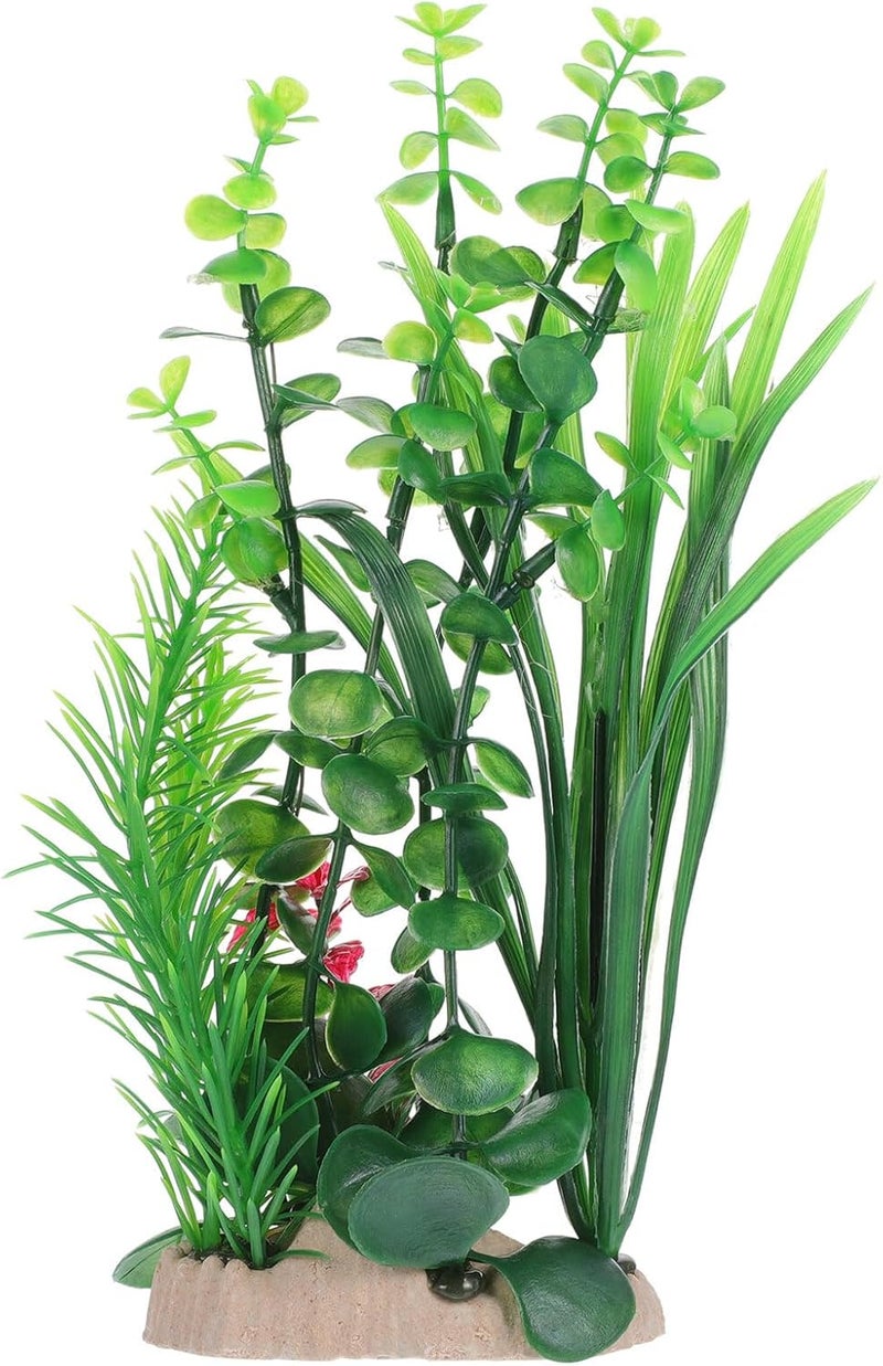 Artificial Plastic Aquarium Plants Fish Tank Decor Green Simulation Aquatic Grass Landscape Ornament Underwater Adornment for Freshwater Fish and Turtle Tanks - Image 1