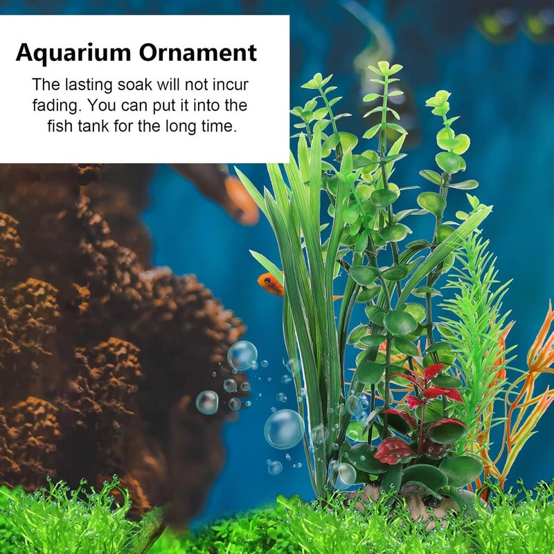 Artificial Plastic Aquarium Plants Fish Tank Decor Green Simulation Aquatic Grass Landscape Ornament Underwater Adornment for Freshwater Fish and Turtle Tanks - Image 5