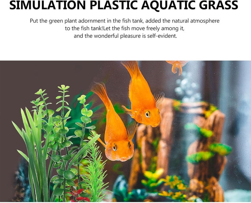 Artificial Plastic Aquarium Plants Fish Tank Decor Green Simulation Aquatic Grass Landscape Ornament Underwater Adornment for Freshwater Fish and Turtle Tanks - Image 3