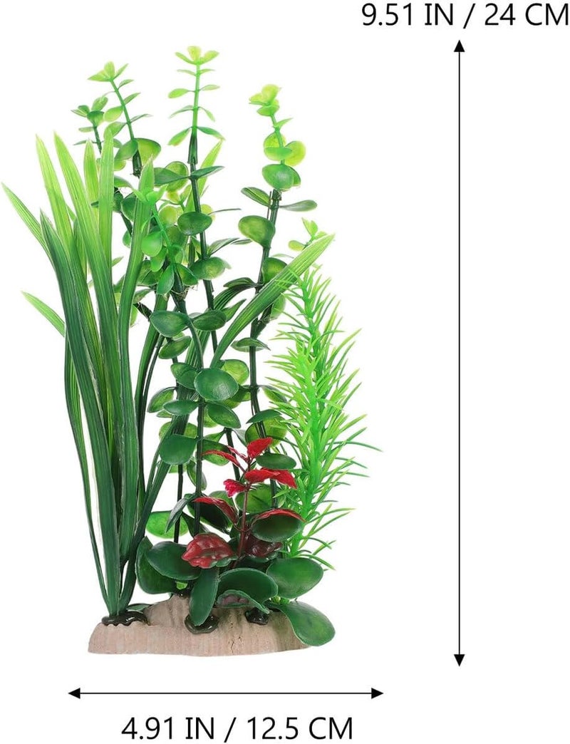 Artificial Plastic Aquarium Plants Fish Tank Decor Green Simulation Aquatic Grass Landscape Ornament Underwater Adornment for Freshwater Fish and Turtle Tanks - Image 2