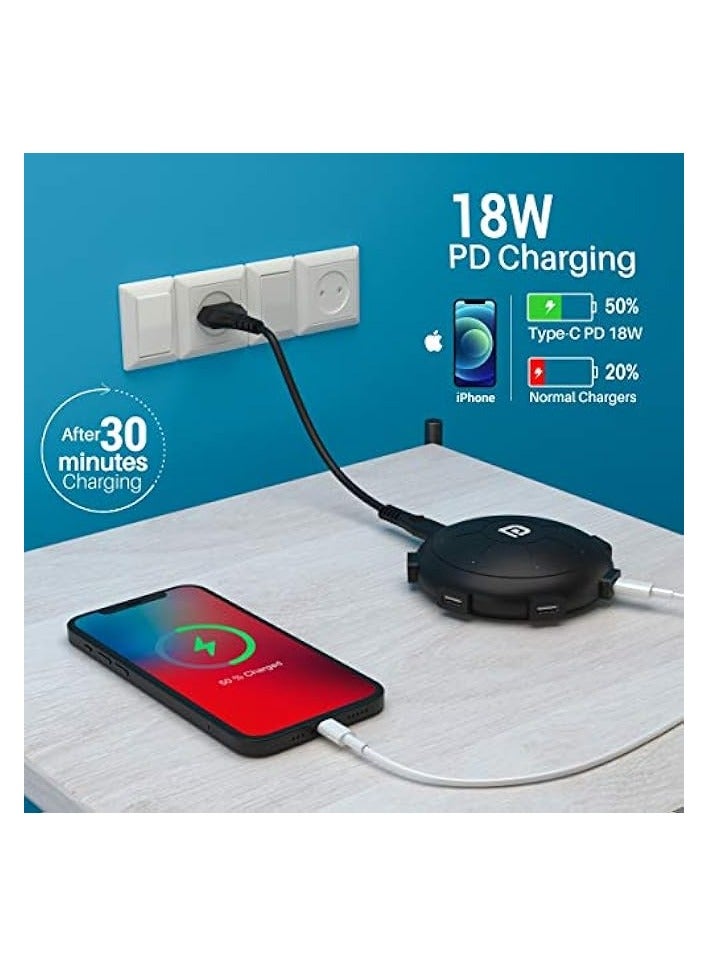 Portronics UFO Pro 6 Ports 60W Home Charger, Black - Image 3