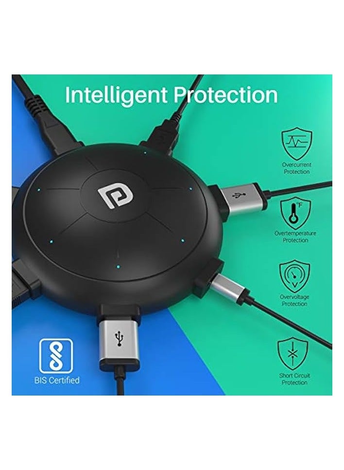 Portronics UFO Pro 6 Ports 60W Home Charger, Black - Image 4