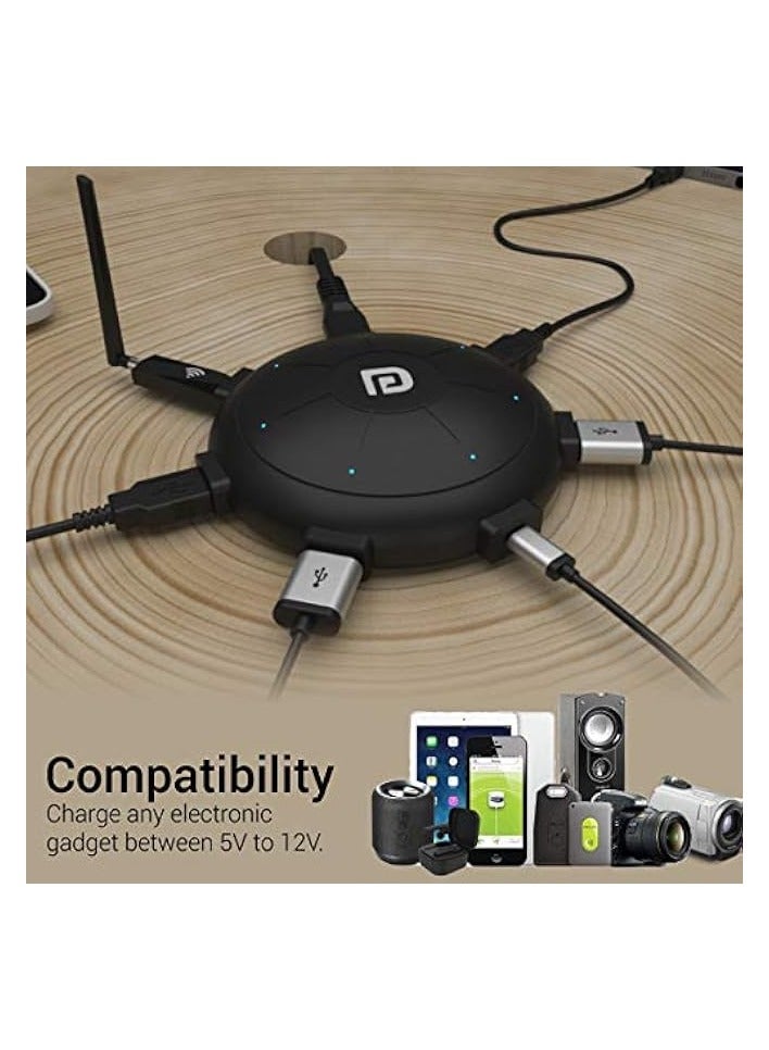 Portronics UFO Pro 6 Ports 60W Home Charger, Black - Image 5