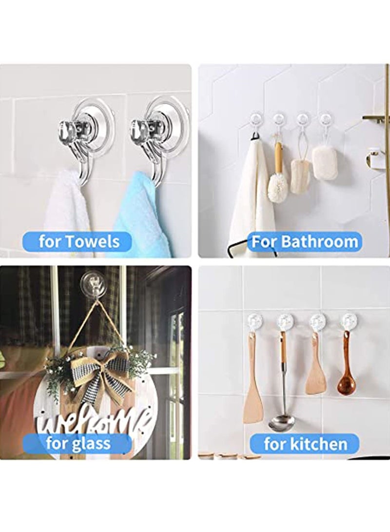 All-Purpose Vacuum Suction Cup Hooks, 2-Pack Transparent, Waterproof Strong Shower Hooks for Loofah on Bathroom Kitchen - Image 5