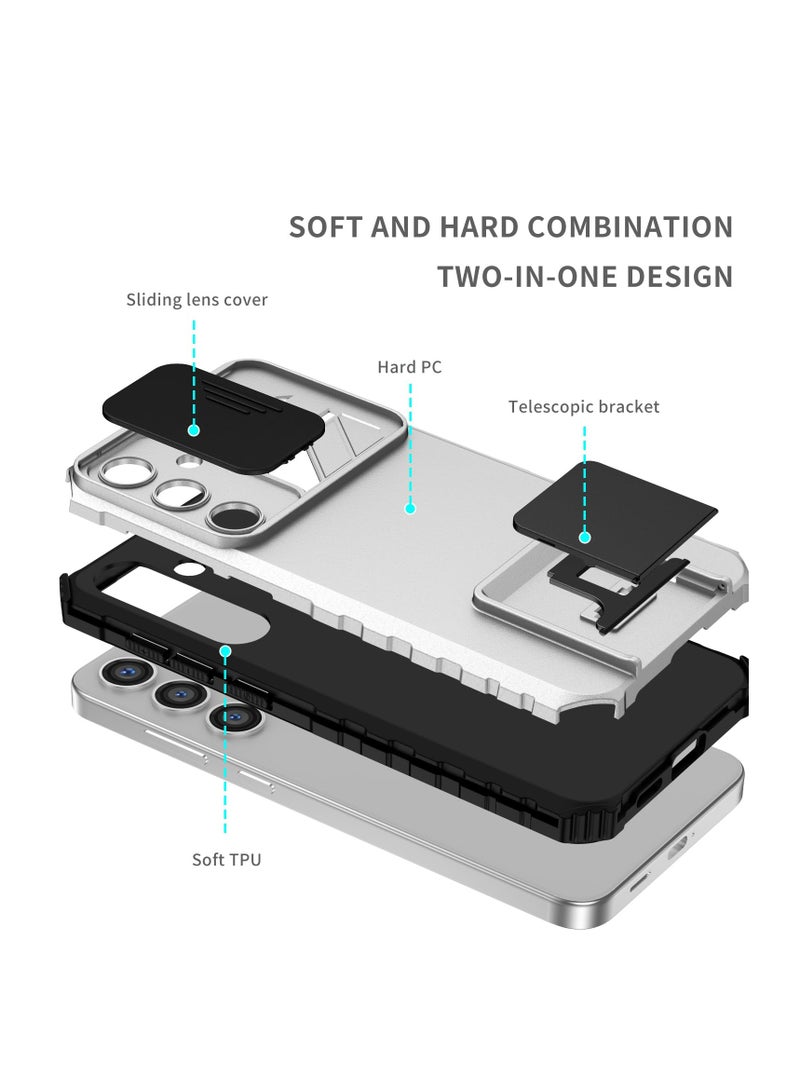 Samsung Galaxy S24 Mobile Phone Case Cover, Innovative Telescopic Bracket, Sliding Protection Camera Window, Bumper Shockproof Phone Back Cover - Image 2