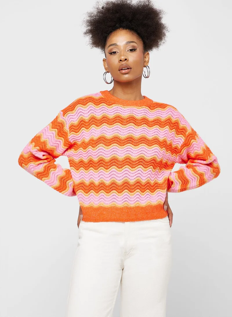 VERO MODA Striped Knitted Sweater