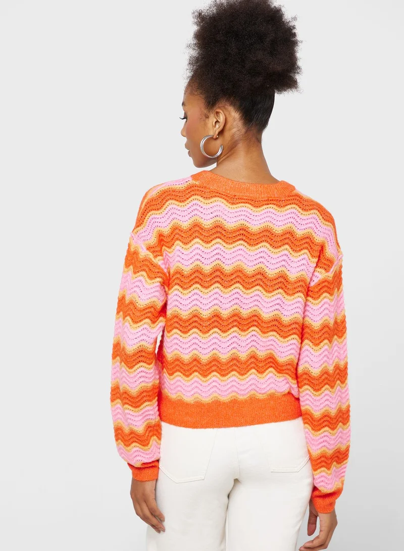 VERO MODA Striped Knitted Sweater