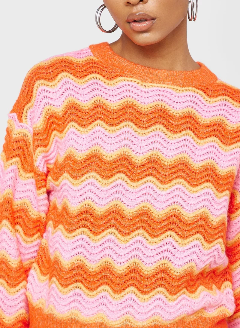 VERO MODA Striped Knitted Sweater