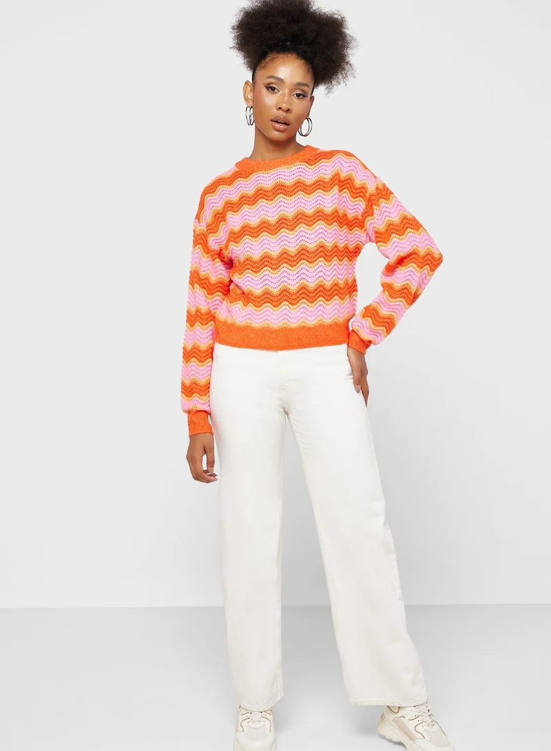 VERO MODA Striped Knitted Sweater