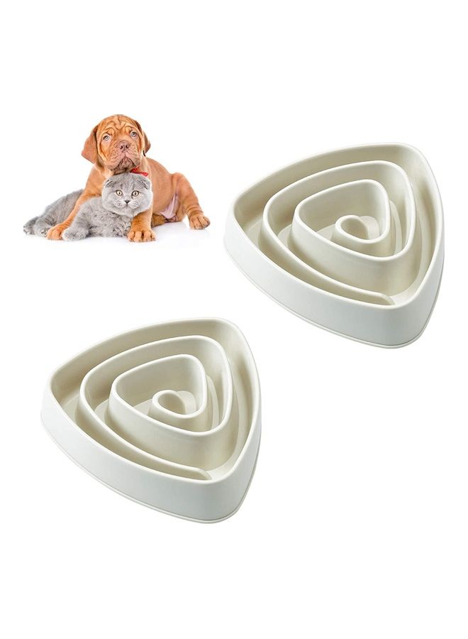 Anti-Slip Pet Slow Feeder White 20x4.5cm - Image 2