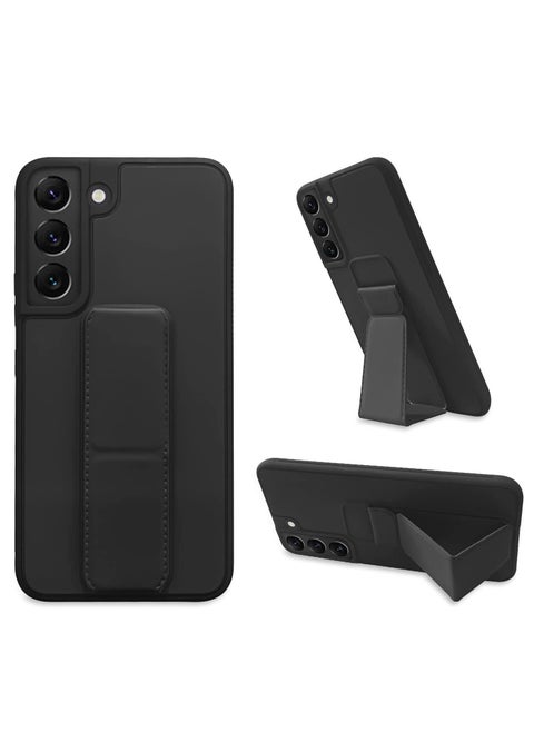 Samsung Galaxy S23 Plus Case with Kickstand & Magnetic Car Holder Vertical & Horizontal Premium Silicone Hand Strap & Multi Holder Grip for Phone