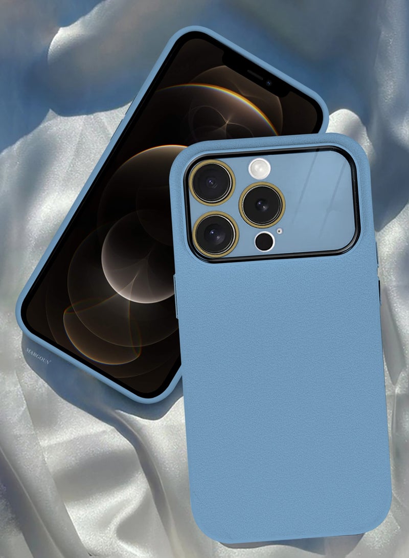 Hard Silicone Case Cover for Apple iPhone 12 Pro - Cover with Camera Protection Bumper - Auto Focus Design - Light Blue - Image 4