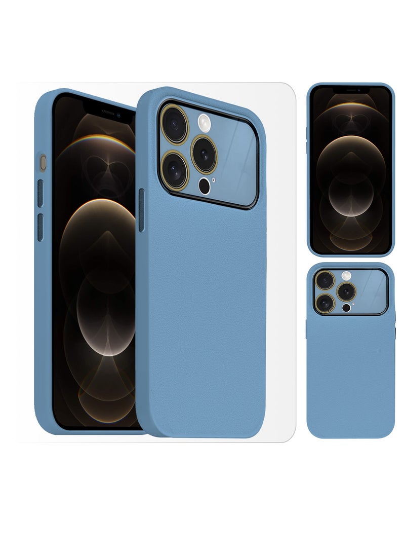Hard Silicone Case Cover for Apple iPhone 12 Pro - Cover with Camera Protection Bumper - Auto Focus Design - Light Blue - Image 1