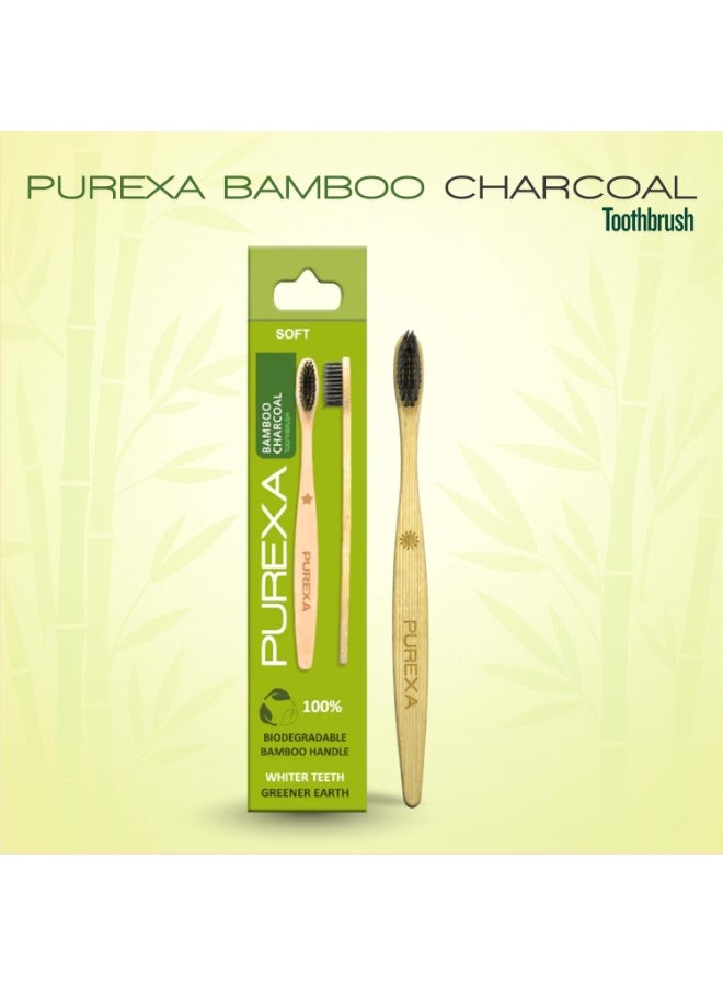 PUREXA معجون أسنان PUREXA بالفحم لتبييض الأسنان (100 جم) مع فرشاة من الخيزران وغسول للفم بنكهة البطيخ والنعناع (250 مل) | تبييض وحماية للمينا (3 في 1) | يحتوي على الفحم النشط وبيكربونات الصوديوم | نكهة النعناع المنعش | للبالغين والمراهقين - Image 4