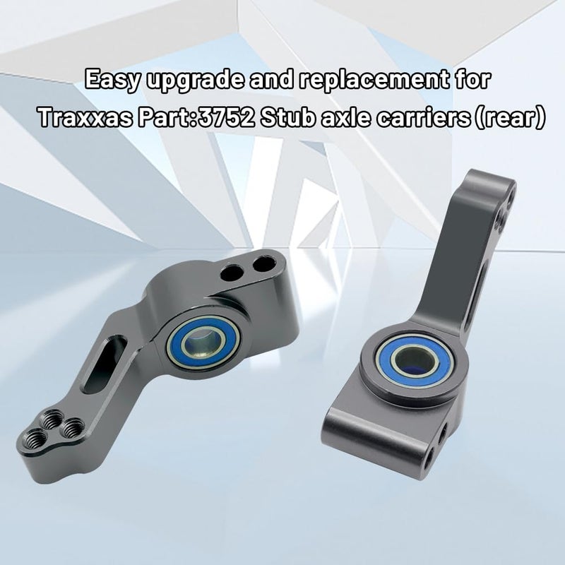 Ogunke Rc Aluminum Front Caster Block&Steering Blocks And Rear Stub Axle Carriers Kit With Ball Bearings Upgrade Parts For 1/10 Traxxas 2Wd Slash  Stampede  Rustler  Replace 3632 3736 3752 (Titanium) - Image 3