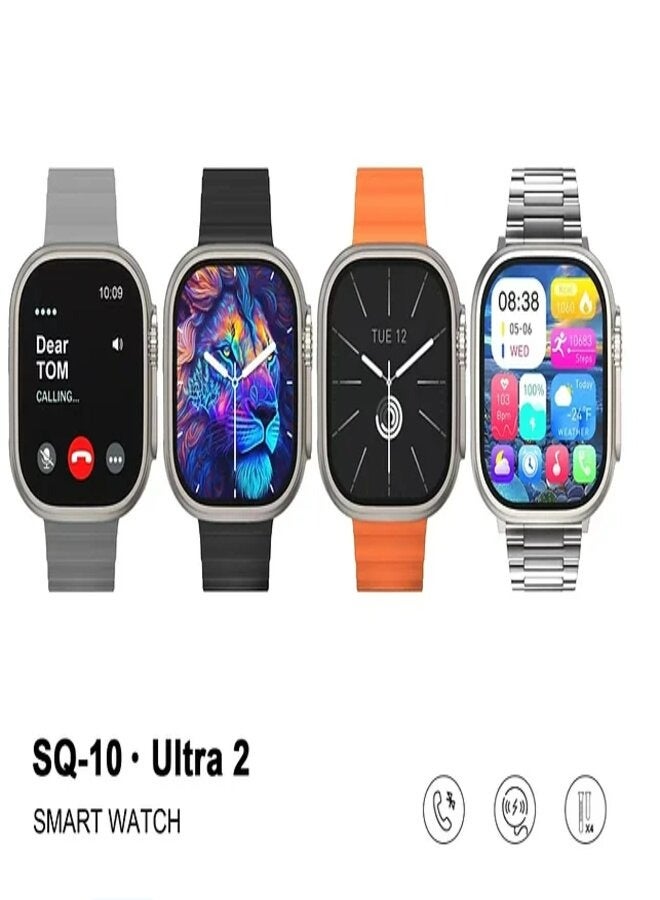 HainoTeko SQ10 Ultra 2 AMOLED Display Smart Watch With 4 Spair Strap and Wireless Charger for Gents and Boys - Image 2