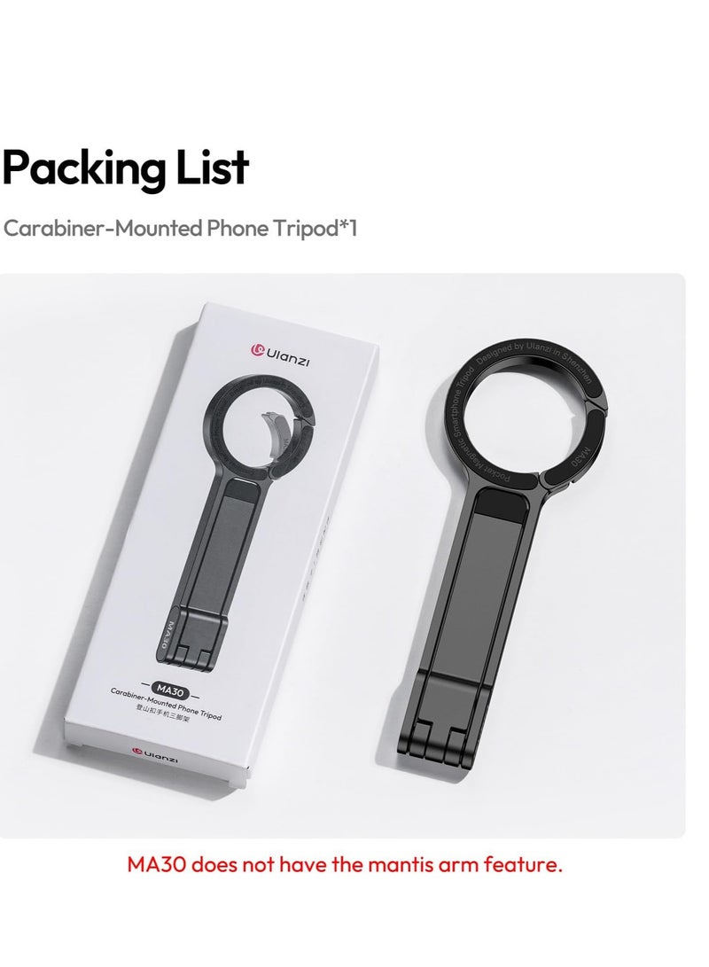 ULANZI MA30 Magnetic Phone Tripod Stand for iPhone - Aluminium Maglock Smartphone Mini Tripod Pocket Cell Phone Stand Strong Magnet Quick Mount Compatible with iPhone 17 16 15 14 13 12 Series, Black - Image 3