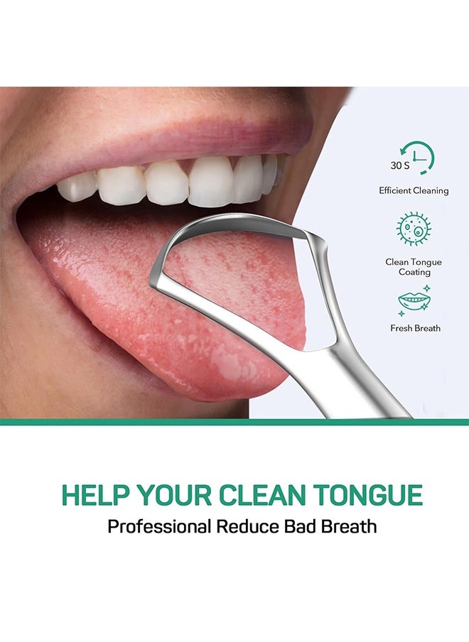 Beyond 2 Pcs Double Heads Tongue Scraper Set, Couple Stainless Steel Tongue Scrapers Same, for Oral Cleaning Reduce Bad Breath (Silver+Rose gold)  - Image 5