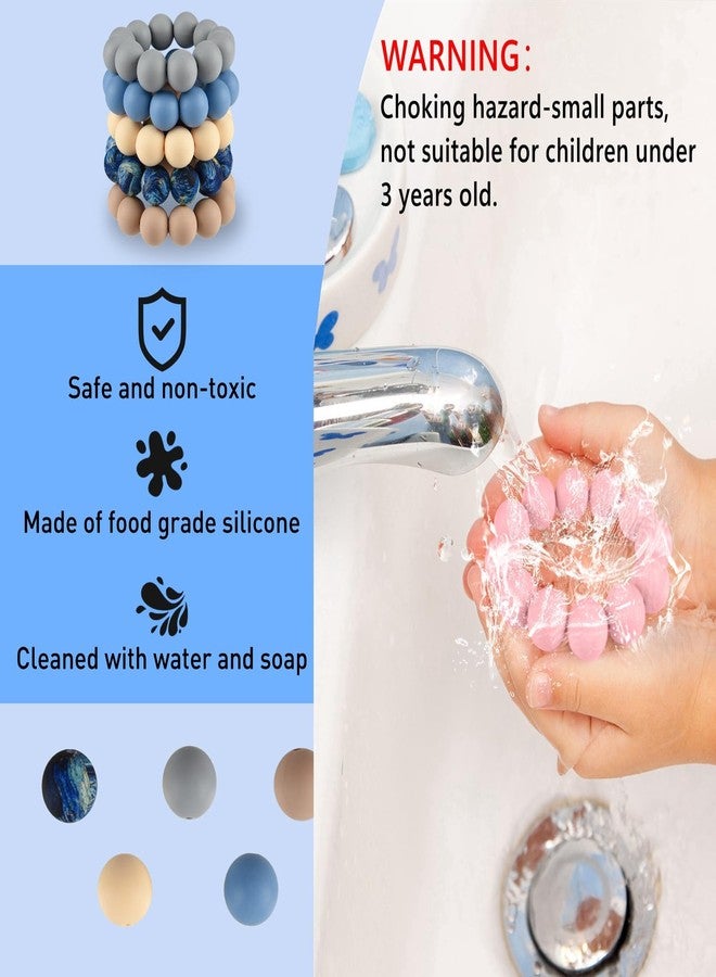 ASTARON 100 Pcs 15mm Silicone Beads for Keychain Making, Blue Grey Round Beads for Bracelets Crafts Beadable Pens Decorations Jewelry Making Party Favors Supplies - Image 3